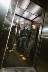 CMT ruler boa denim hooded jacket