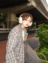 チェック柄のテーラードジャケット