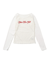 透視蕾絲長袖T恤