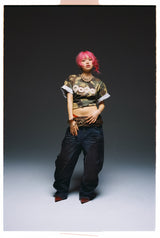 King Logo Slub Denim Buggy Pants