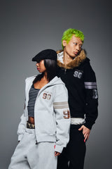 Numbering Check Zip Hoodie