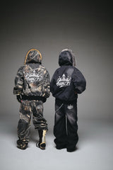 King Logo Slub Denim Far Zip Hoodie