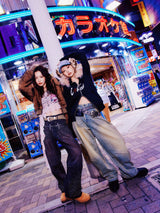 Rhinestone Buggy Denim Pants【9090 girl】