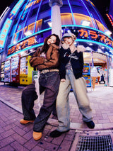 Rhinestone Buggy Denim Pants【9090 girl】