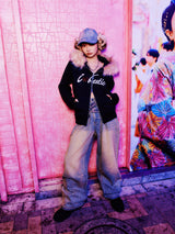 Rhinestone Buggy Denim Pants【9090 girl】