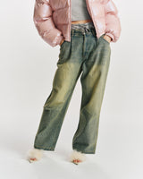 Rhinestone Buggy Denim Pants【9090 girl】