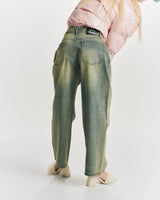 Rhinestone Buggy Denim Pants【9090 girl】