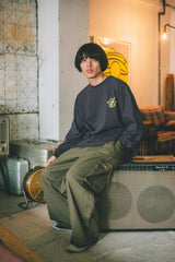 vintage like side button cargo pants