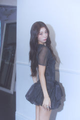 Sparkle knit bubble dress