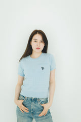 MSB 패치 로고 케이블 니트 탑