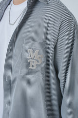 連鎖徽標條紋襯衫