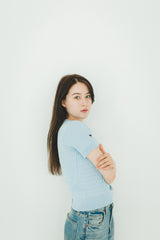 MSB 패치 로고 케이블 니트 탑