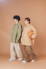 over big pocket check shirt