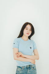 MSB 패치 로고 케이블 니트 탑