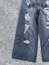 damage print denim