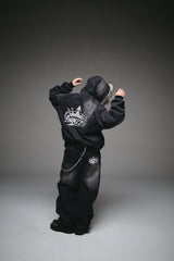 King Logo Slub Denim Far Zip Hoodie