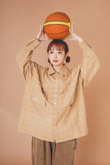 over big pocket check shirt