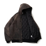 킹 로고 데님 퀼트 재킷