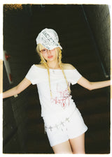 Cross Logo Off Shoulder Tee