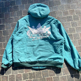 國王徽標復古連帽工作夾克