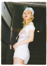 Cross Logo Off Shoulder Tee