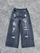 damage print denim