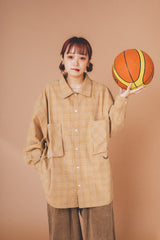 over big pocket check shirt