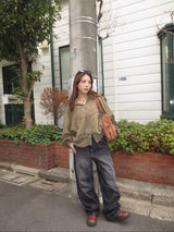 heart logo damage zip hoodie