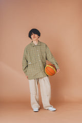 over big pocket check shirt