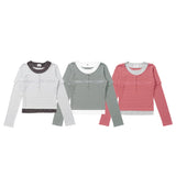 Layered border long tee