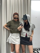 short sleeve zip hoodie