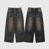 Grunge studs wide denim