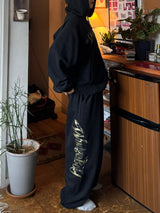 Patchwork Logo zip hoodie