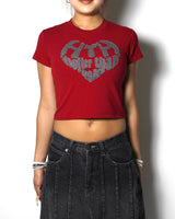 HEART LOGO APPLIQUÉ CROPPED TEE