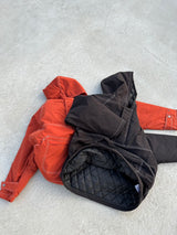 quilting stitch half zip anorak