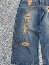 damage print denim
