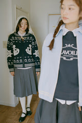 Lavoile Nordic Zip-Up Knit Cardigan