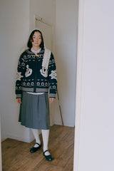 Lavoile Nordic Zip-Up Knit Cardigan