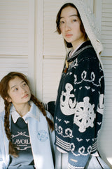 Lavoile Nordic Zip-Up Knit Cardigan