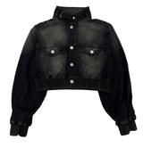 NG stand collar denim jacket