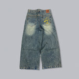 Ruler paint baggy denim