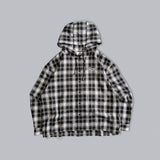 Check hooded shirt