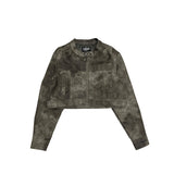 Cropped Fake Leather Jacket