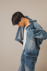 Flower Logo Denim Blouson