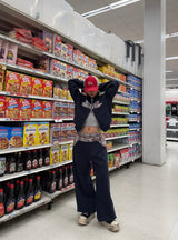 Check pattern sweat pants