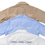 Striped open collar shirt