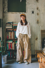 vintage like side button cargo pants