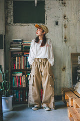 vintage like side button cargo pants