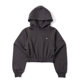 2way shoulder zip hoodie