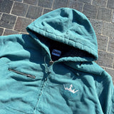 國王徽標復古連帽工作夾克